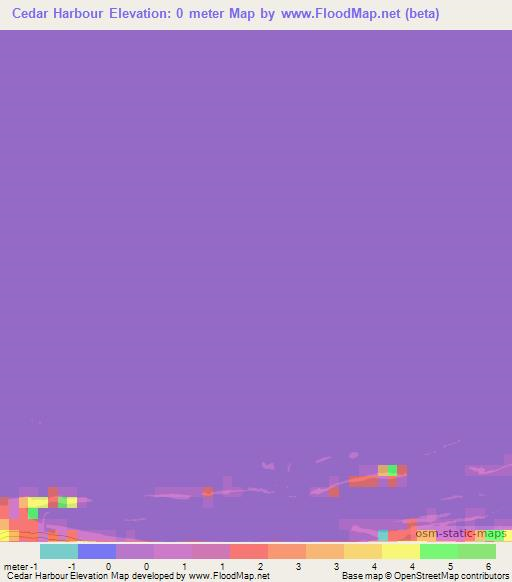 Cedar Harbour,Bahamas Elevation Map
