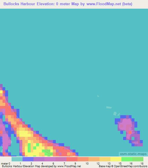 Bullocks Harbour,Bahamas Elevation Map