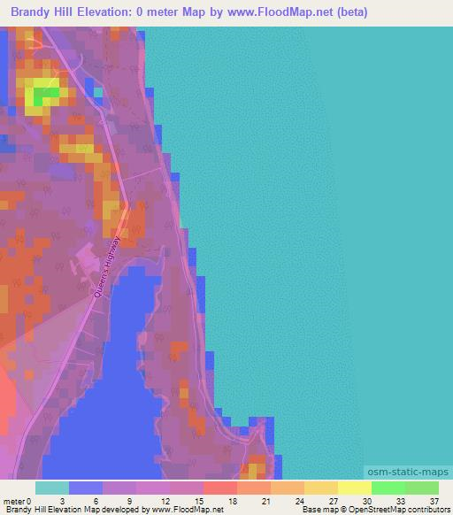 Brandy Hill,Bahamas Elevation Map