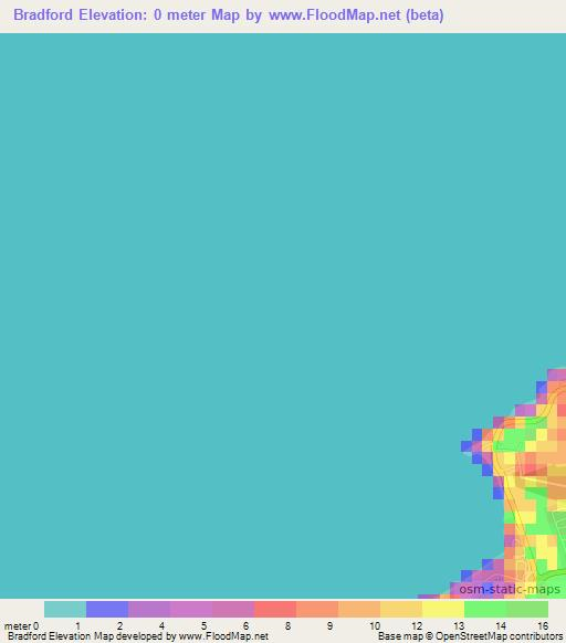 Bradford,Bahamas Elevation Map