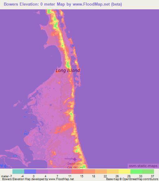Bowers,Bahamas Elevation Map