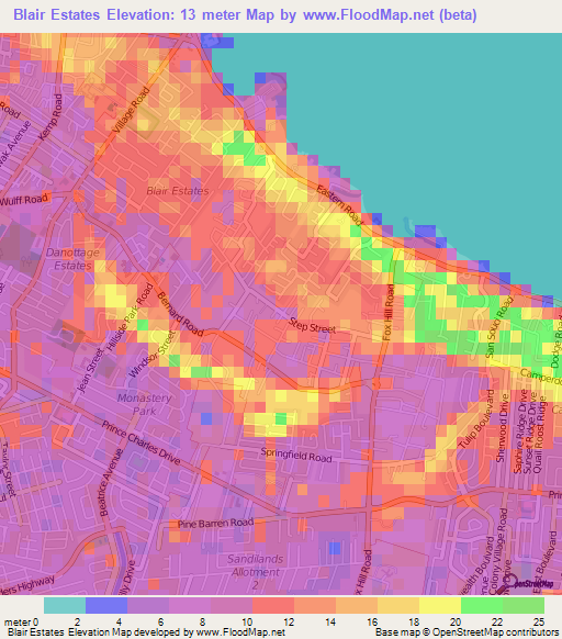 Blair Estates,Bahamas Elevation Map