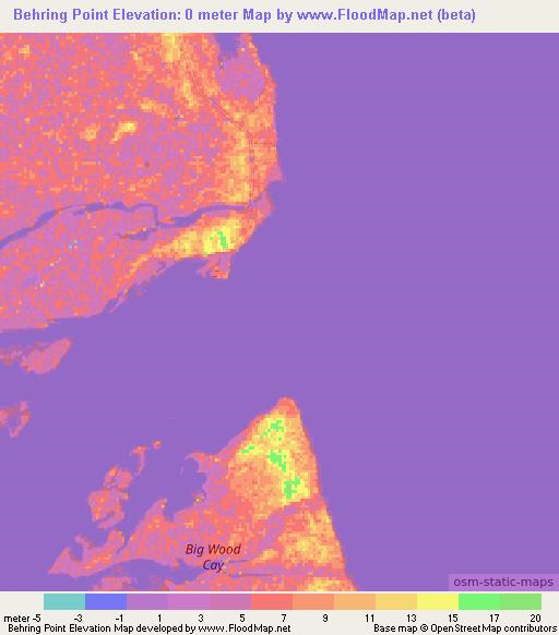 Behring Point,Bahamas Elevation Map