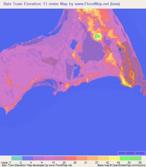 Bain Town,Bahamas Elevation Map
