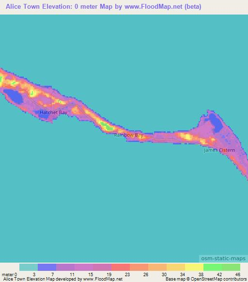 Alice Town,Bahamas Elevation Map