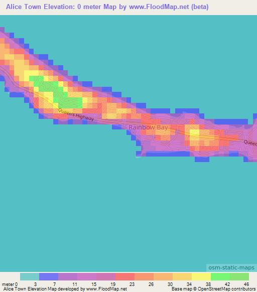 Alice Town,Bahamas Elevation Map