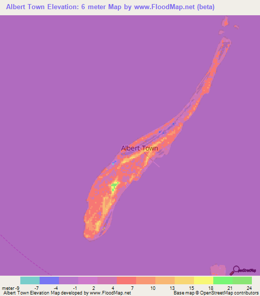 Albert Town,Bahamas Elevation Map