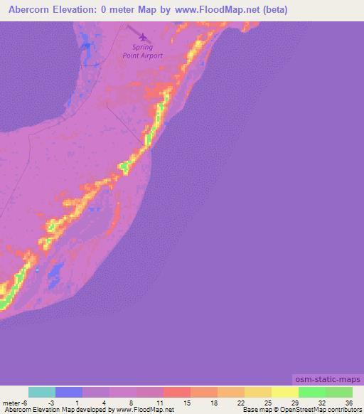 Abercorn,Bahamas Elevation Map