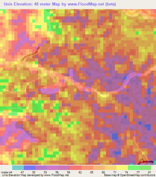 Unis,Trinidad and Tobago Elevation Map