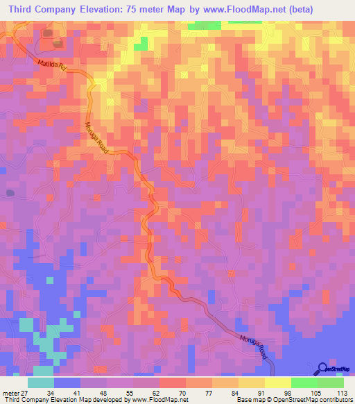 Third Company,Trinidad and Tobago Elevation Map