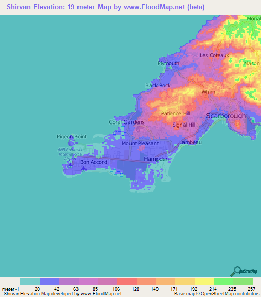 Shirvan,Trinidad and Tobago Elevation Map