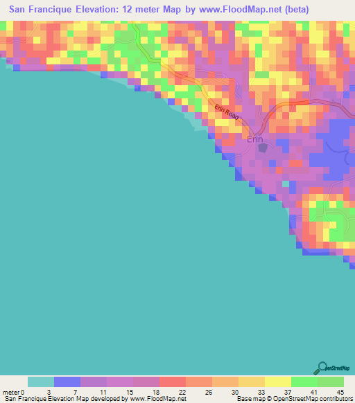 San Francique,Trinidad and Tobago Elevation Map