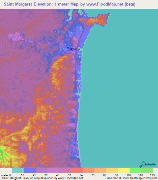 Saint Margaret,Trinidad and Tobago Elevation Map