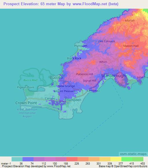 Prospect,Trinidad and Tobago Elevation Map