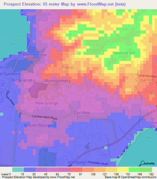 Prospect,Trinidad and Tobago Elevation Map