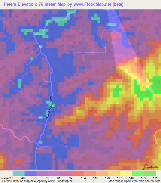 Peters,Trinidad and Tobago Elevation Map