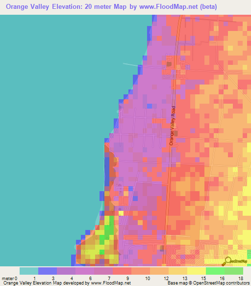 Orange Valley,Trinidad and Tobago Elevation Map