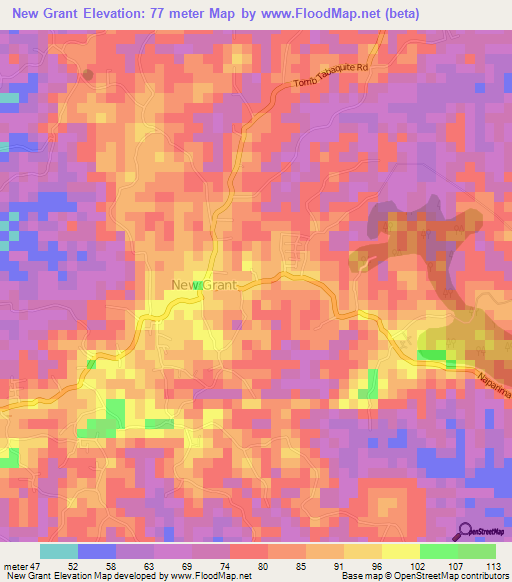 New Grant,Trinidad and Tobago Elevation Map