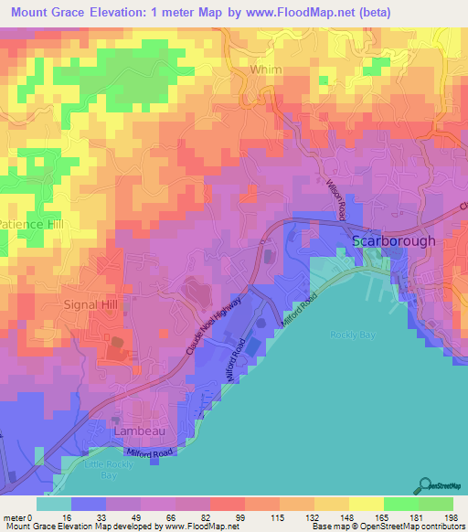 Mount Grace,Trinidad and Tobago Elevation Map