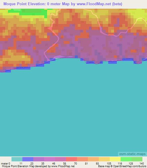 Moque Point,Trinidad and Tobago Elevation Map