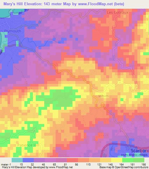 Mary's Hill,Trinidad and Tobago Elevation Map