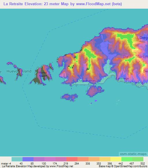 La Retraite,Trinidad and Tobago Elevation Map