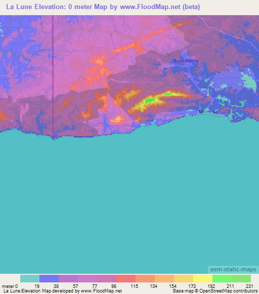 La Lune,Trinidad and Tobago Elevation Map