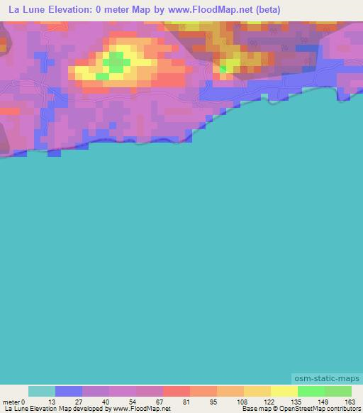 La Lune,Trinidad and Tobago Elevation Map
