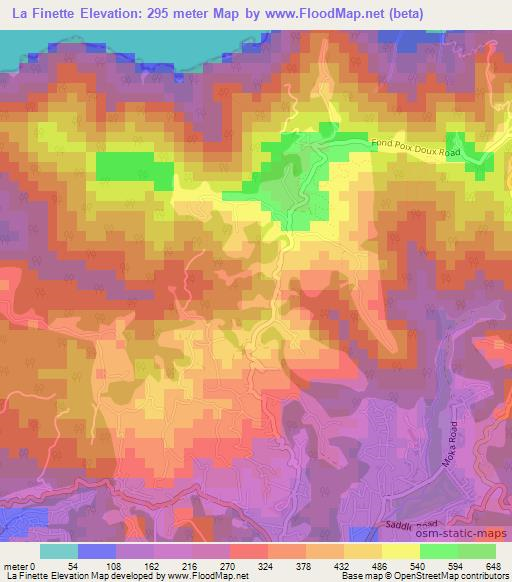 La Finette,Trinidad and Tobago Elevation Map