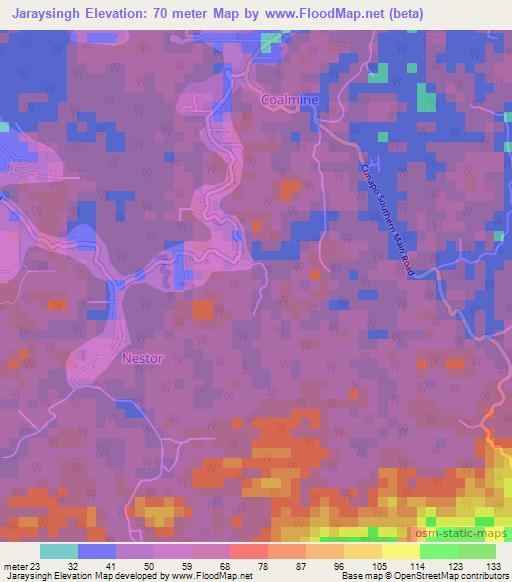 Jaraysingh,Trinidad and Tobago Elevation Map
