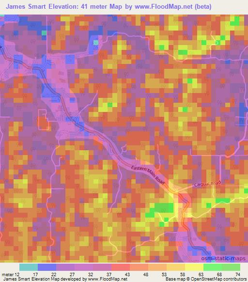James Smart,Trinidad and Tobago Elevation Map