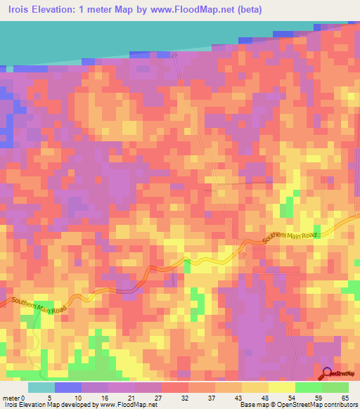 Irois,Trinidad and Tobago Elevation Map