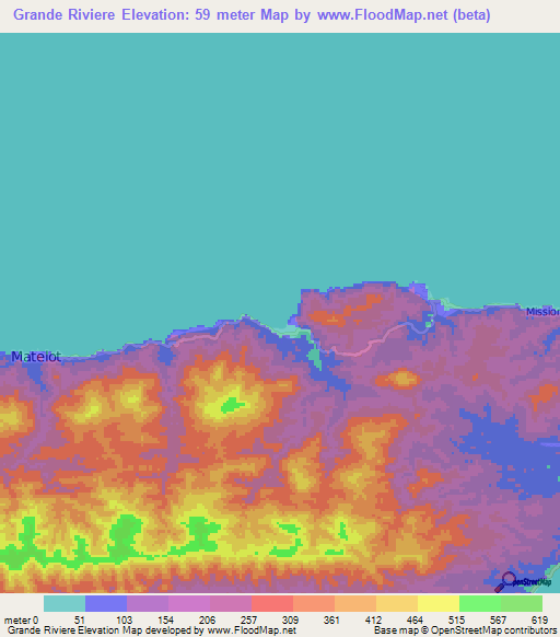Grande Riviere,Trinidad and Tobago Elevation Map