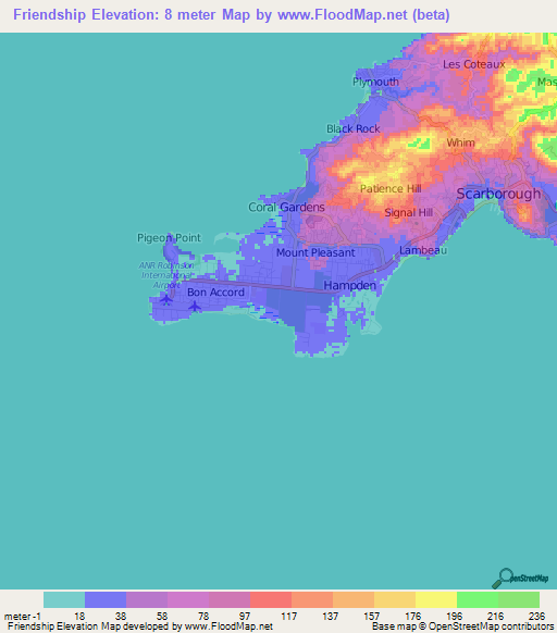 Friendship,Trinidad and Tobago Elevation Map