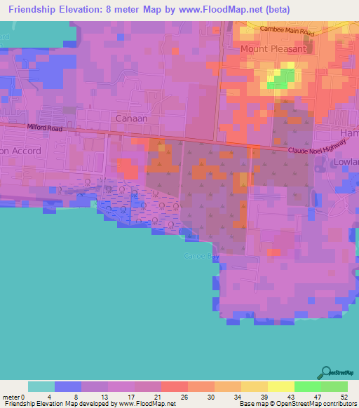 Friendship,Trinidad and Tobago Elevation Map