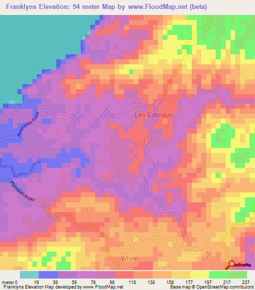 Franklyns,Trinidad and Tobago Elevation Map