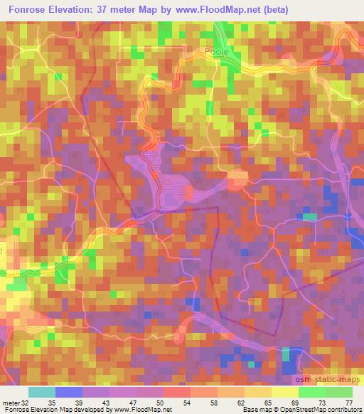 Fonrose,Trinidad and Tobago Elevation Map