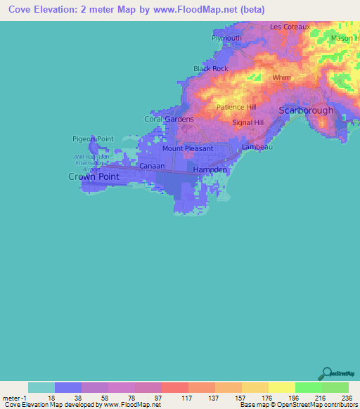Cove,Trinidad and Tobago Elevation Map