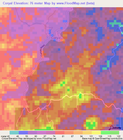 Coryal,Trinidad and Tobago Elevation Map
