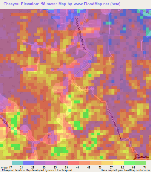 Cheeyou,Trinidad and Tobago Elevation Map