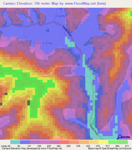 Cantaro,Trinidad and Tobago Elevation Map