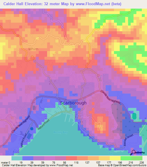 Calder Hall,Trinidad and Tobago Elevation Map