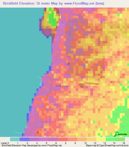 Brickfield,Trinidad and Tobago Elevation Map