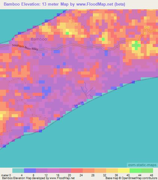 Bamboo,Trinidad and Tobago Elevation Map