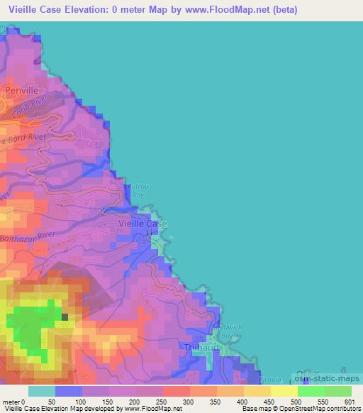 Vieille Case,Dominica Elevation Map