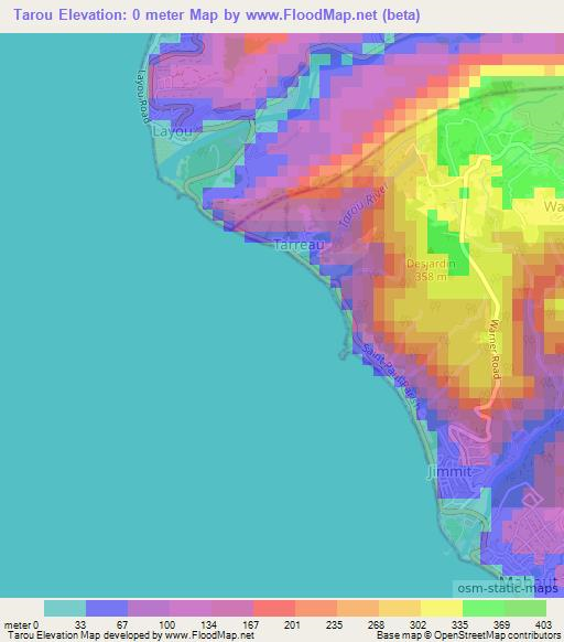 Tarou,Dominica Elevation Map