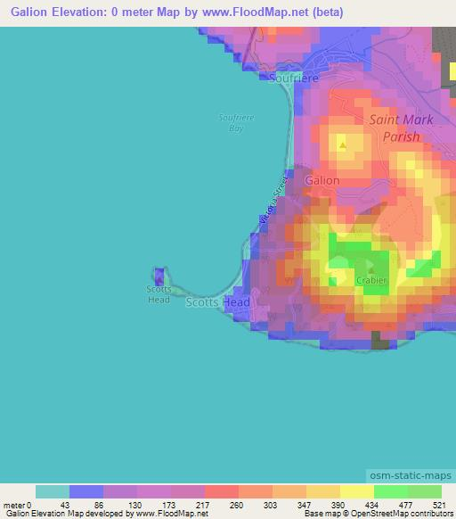 Galion,Dominica Elevation Map