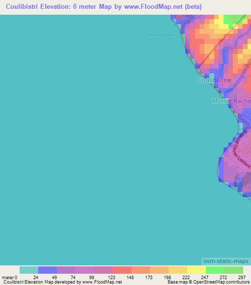 Coulibistri,Dominica Elevation Map