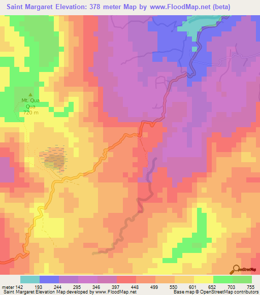 Saint Margaret,Grenada Elevation Map