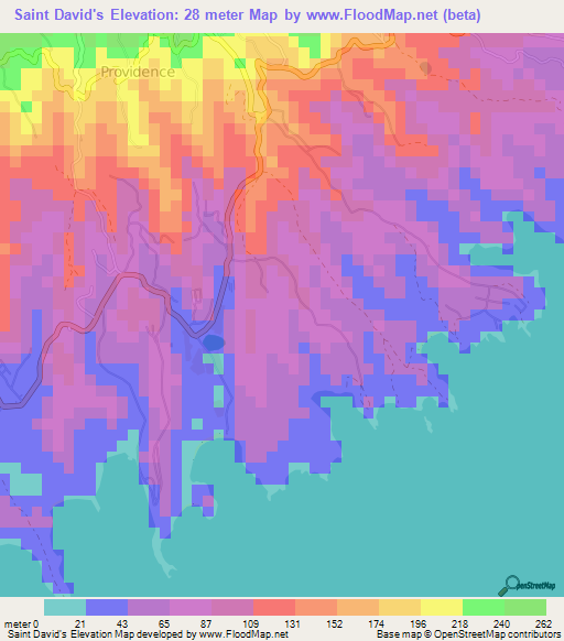 Saint David's,Grenada Elevation Map